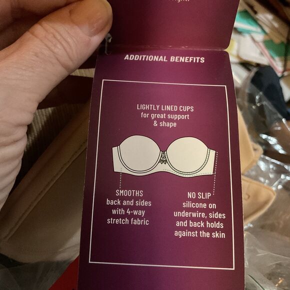 Vanity Fair Beauty Back Strapless Bra, Rose Beige 36C - Picture 8 of 9